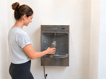Filtered water bottle filling station